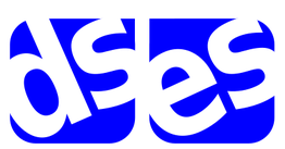 Blaues Logo mit weißen Buchstaben "dses" in stilisierter Schrift.