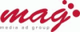 Logo der "mag media ad group" in roter Schrift auf weißem Hintergrund.