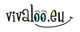 Textlogo „vivaloo.eu“ mit bunten Buchstaben und stilisierten Augen.