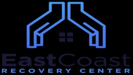 Logo of East Coast Recovery Center with two blue hands forming a house shape.