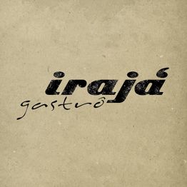 Texto estilizado "irajá gastrô" sobre fundo bege.