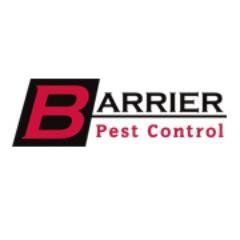 Logo of Barrier Pest Control with a large red "B" and black and red text.
