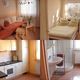 Wohnzimmer, Schlafzimmer, Küche und Badezimmer in einer gemütlichen, hellen Wohnung.