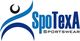 Logo für SpoTexA Sportswear mit stilisierter Figur und blauem Schriftzug.