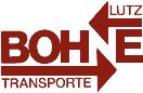 Logo mit roten Pfeilen und Text: "Lutz Bohne Transporte".