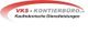 Logo mit rotem Bogen und Text: "VKS - Kontierbüro. Kaufmännische Dienstleistungen."