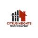 Logo of Citrus Heights Fence Company with house and fence graphic.