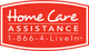 Red and white Home Care Assistance logo with phone number 1-866-4-LiveIn.