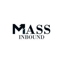 Logo with the text "MASS INBOUND" and an arrow integrated into the letter "M".
