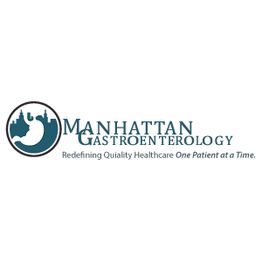 Logo for Manhattan Gastroenterology with tagline "Redefining Quality Healthcare One Patient at a Time."