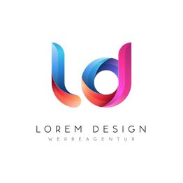 Farbiges Logo von "Lorem Design", darunter der Text "Werbeagentur" auf weißem Hintergrund.