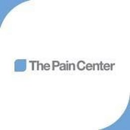 Blue and white logo with text "The Pain Center."