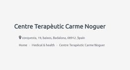 Centro Terapéutico Carme Noguer, Badalona, España, dirección y ruta en el sitio web.