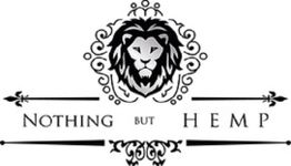 Lion emblem with ornate design, text reads "Nothing But Hemp" in elegant lettering.
