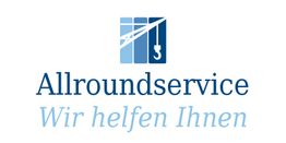 Logo mit drei blauen Büchern, Schriftzug: "Allroundservice, Wir helfen Ihnen".
