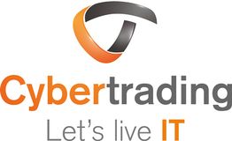 Logo mit stilisiertem "C", Text "Cybertrading" und Slogan "Let's live IT" in Orange und Grau.