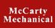 White text "McCarty Mechanical" on a red background.