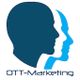 Zwei Silhouetten in Blau mit "OTT-Marketing"-Text darunter.
