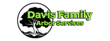 "Davis Family Arbor Services logo with green text on a black background."