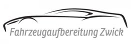 Skizze eines Autos mit dem Text "Fahrzeugaufbereitung Zwick" darunter.
