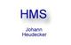 Text "HMS" in Blau über "Johann Heudecker" auf weißem Hintergrund.