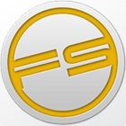Gelbes Logo mit Buchstaben „FS“ in einem Kreis auf grauem Hintergrund.