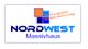Logo mit Text "Nordwest Massivhaus", oben steht "Herausragend in Qualität und Leistung".