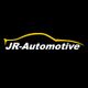Schwarzer Hintergrund mit gelbem Autoumriss und weißem Text: "JR-Automotive".