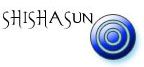 Der Text "SHISHASUN" neben einem blauen, konzentrischen Kreis-Symbol.
