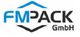 Logo mit blau-schwarzem Text: "FMPACK GmbH" und geometrischem Design.