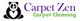 Panda logo with "Carpet Zen" in purple and "Carpet Cleaning" in green text.