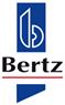 Blau-weißes Logo mit dem Schriftzug "Bertz" und einem stilisierten Buchstaben "b".