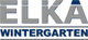 ELKA WINTERGARTEN-Logo in Grau und Blau auf weißem Hintergrund.