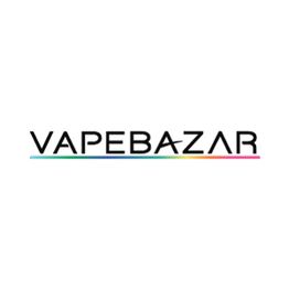 Logo mit dem Schriftzug "VAPEBZAR" und einem farbigen Linienverlauf darunter.