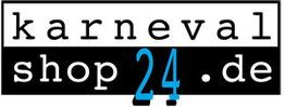 Logo mit Text: "karnevalshop24.de"; "24" in blau hervorgehoben.