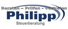 Logo von Philipp Steuerberatung mit Text: "Beraten – Prüfen - Vertreten".