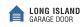 Blue house icon with "Long Island Garage Door" text.