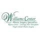 Logo of Williams Center Plastic Surgery Specialists with green script text on a white background.