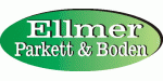 Grünes Logo mit Text "Ellmer Parkett & Boden" in Weiß auf ovalem Hintergrund.