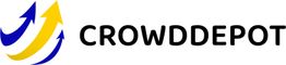 Logo mit drei farbigen Pfeilen und dem Text "CROWDDEPOT".