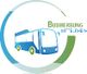 Logo mit stilisiertem blauen Bus und Text "Buswerbung Mittelrhein" in grün und blau.