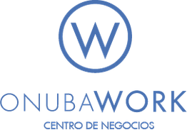 Logo de OnubaWork, centro de negocios, con letra W dentro de un círculo.