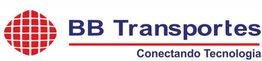 Logo da BB Transportes com símbolo vermelho e texto "Conectando Tecnologia" em azul.