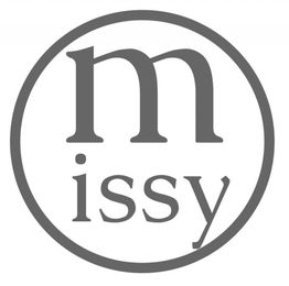 Logo con la palabra "missy" en letras grises dentro de un círculo.
