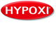 Rotes Oval mit weißem Text "HYPOXI".
