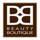BB-Logo auf braunem Hintergrund mit dem Text "Beauty Boutique" darunter in Weiß.