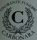 Logo di Onoranze Funebri Carbonara con corona d'alloro e lettera "C" centrale.
