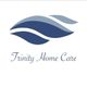Logo with blue wave design above the text "Trinity Home Care" on a white background.
