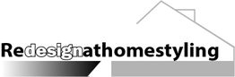 Logo van Redesignathomestyling met huislijn en zwart-witte kleurverloop.