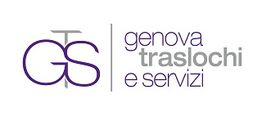 Logo con la scritta "Genova Traslochi e Servizi" e le iniziali "GTS" in viola e grigio.